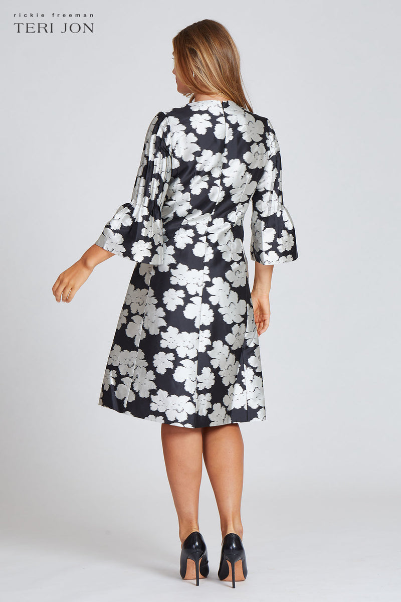 Floral Pattern Bell Sleeve Dress | Teri Jon – Terijon.com