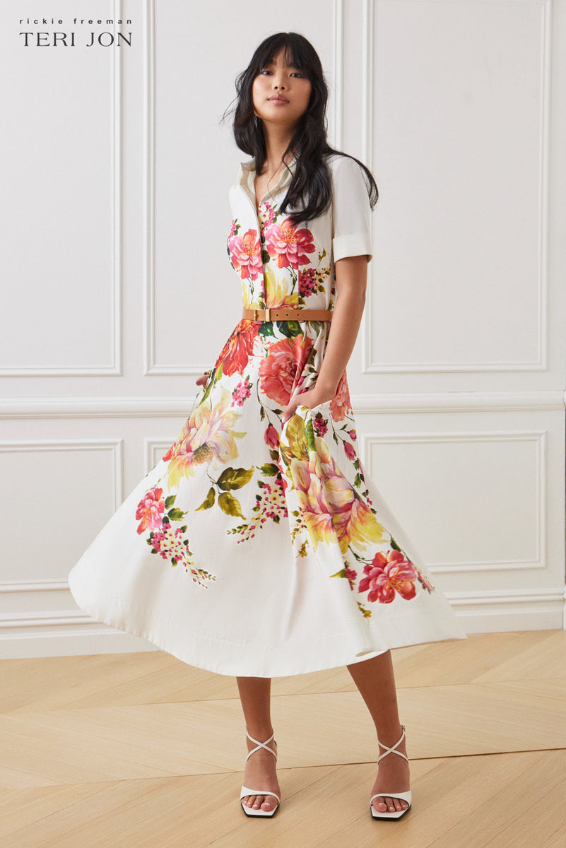 ORIAN BORDER PRINT DRESS