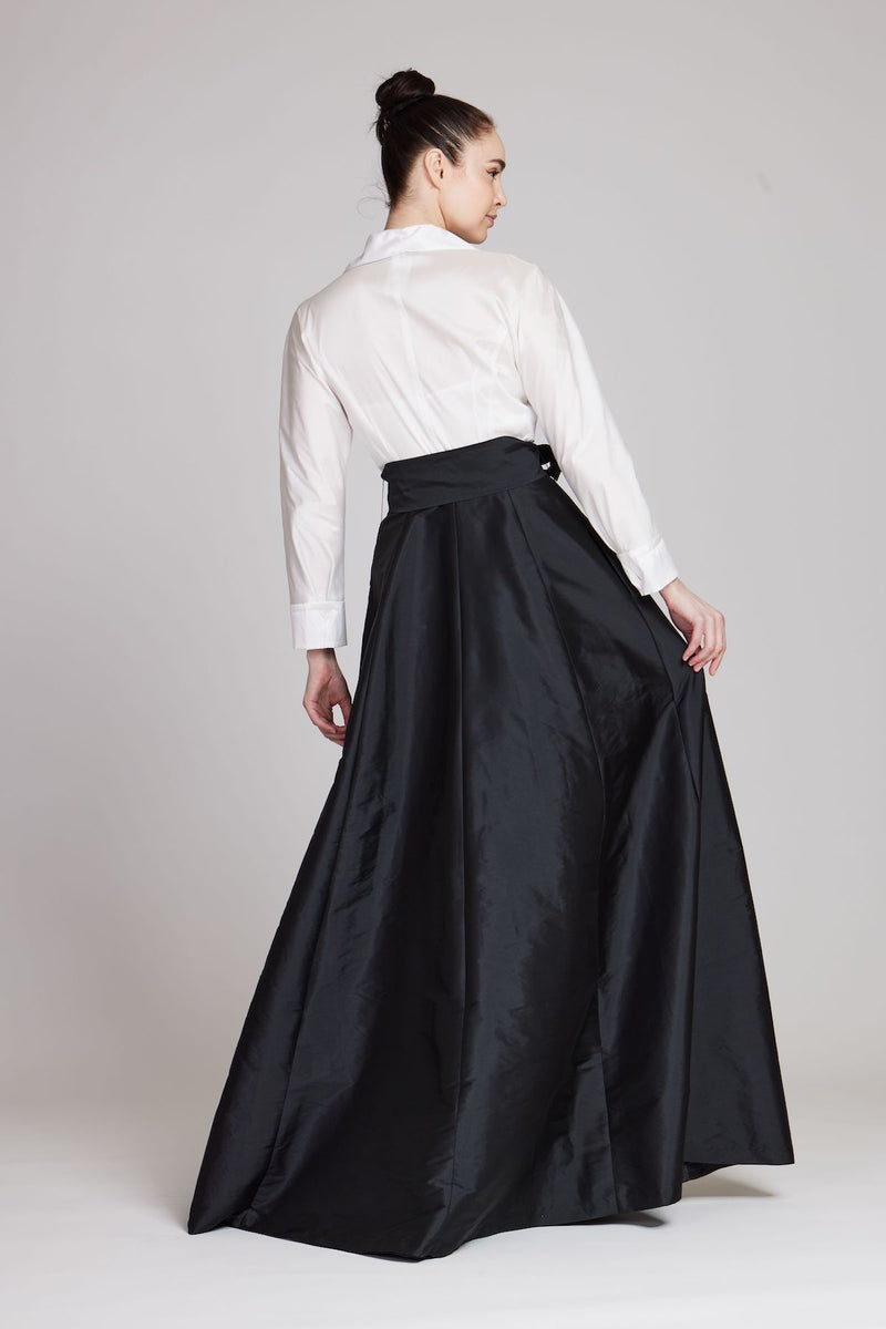 Taffeta Shirt Waist Gown with Envelope Collar – Terijon.com