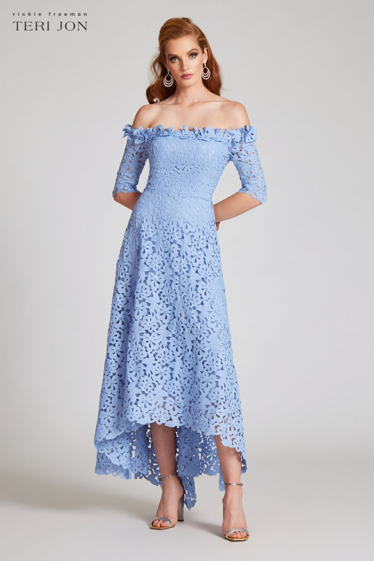 Cotton Lace Off the Shoulder High Low Dress Terijon.com Cotton Lace Off the Shoulder High Low Dress Terijon.com
