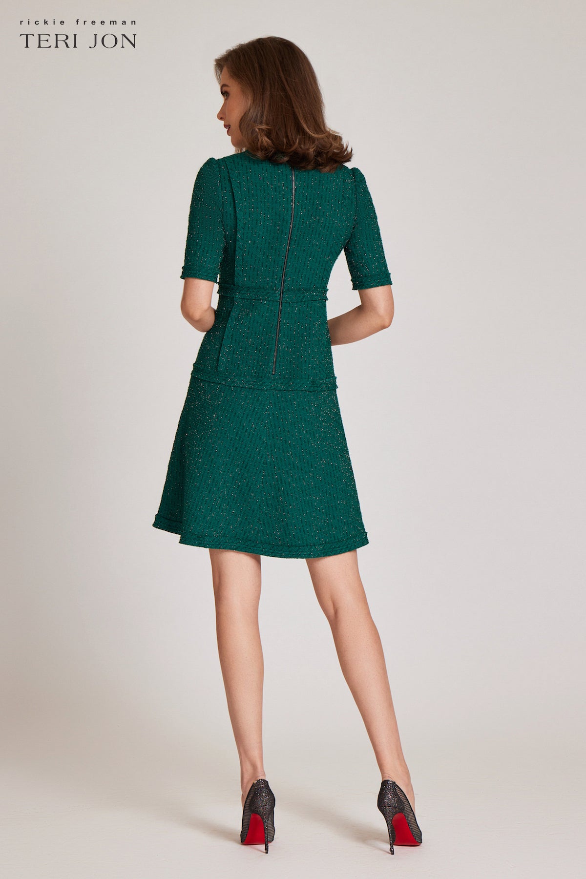 Tweed Dress with Metallic Trim – Terijon.com