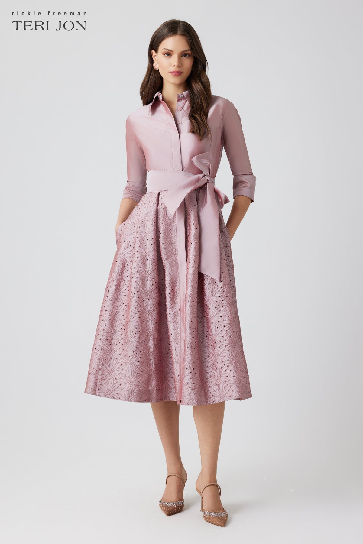 Lazercut Skirt Shirtdress | Teri Jon – Terijon.com