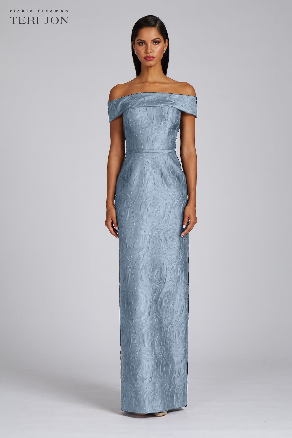 Off The Shoulder Jacquard Gown – Terijon.com