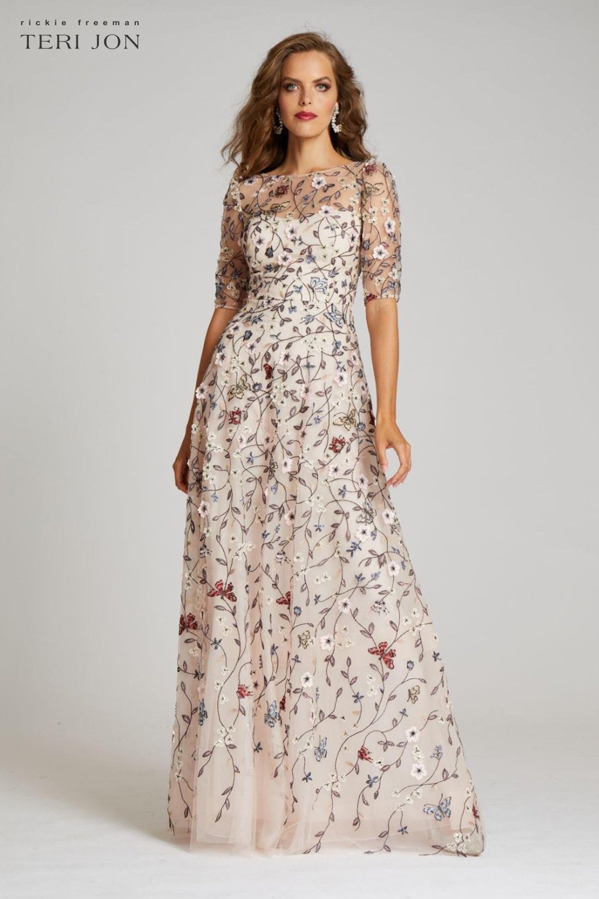 Short Sleeve V-neckline A-line Wedding Dress With Embroidered Tulle |  Kleinfeld Bridal