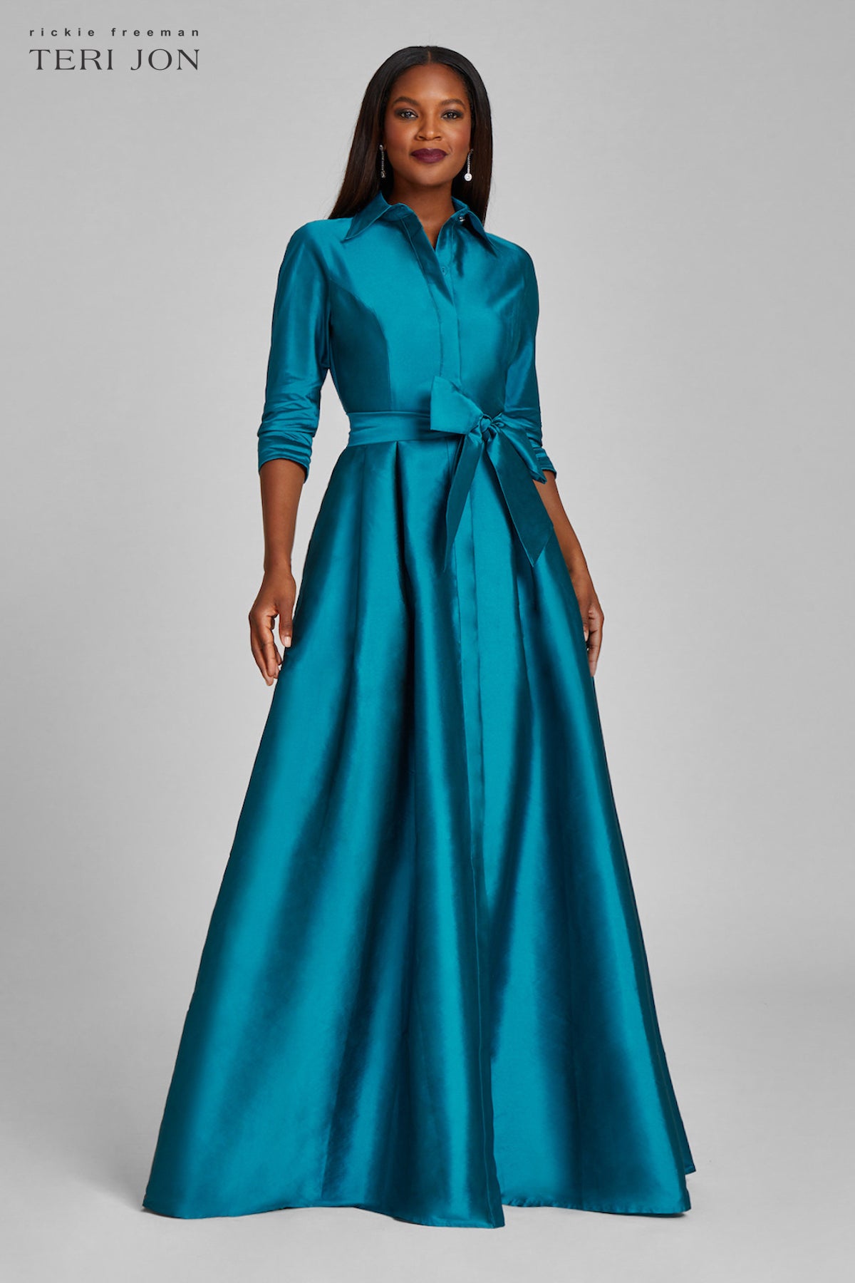 Taffeta Shirt Waist Gown Teri Jon