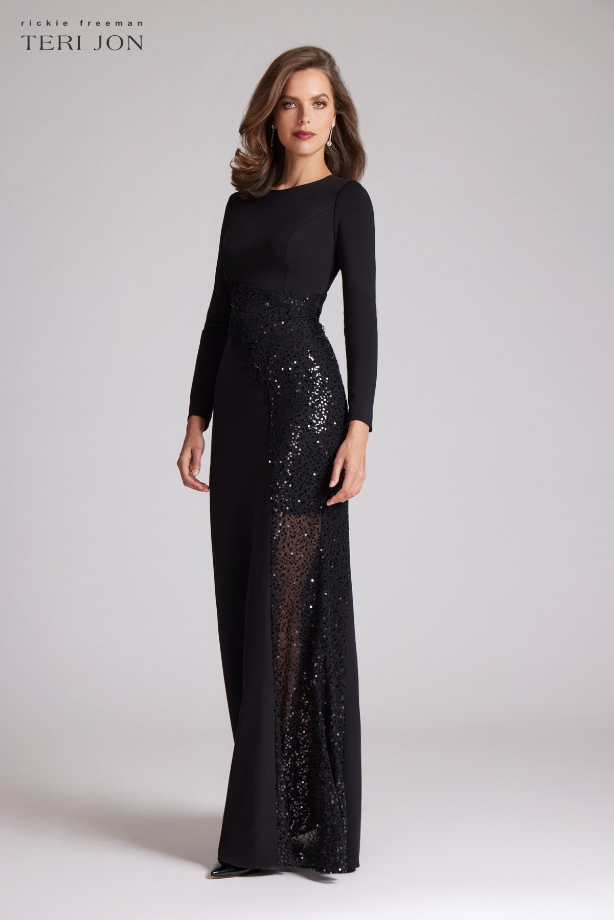 Teri jon bell sleeve lace dress sale