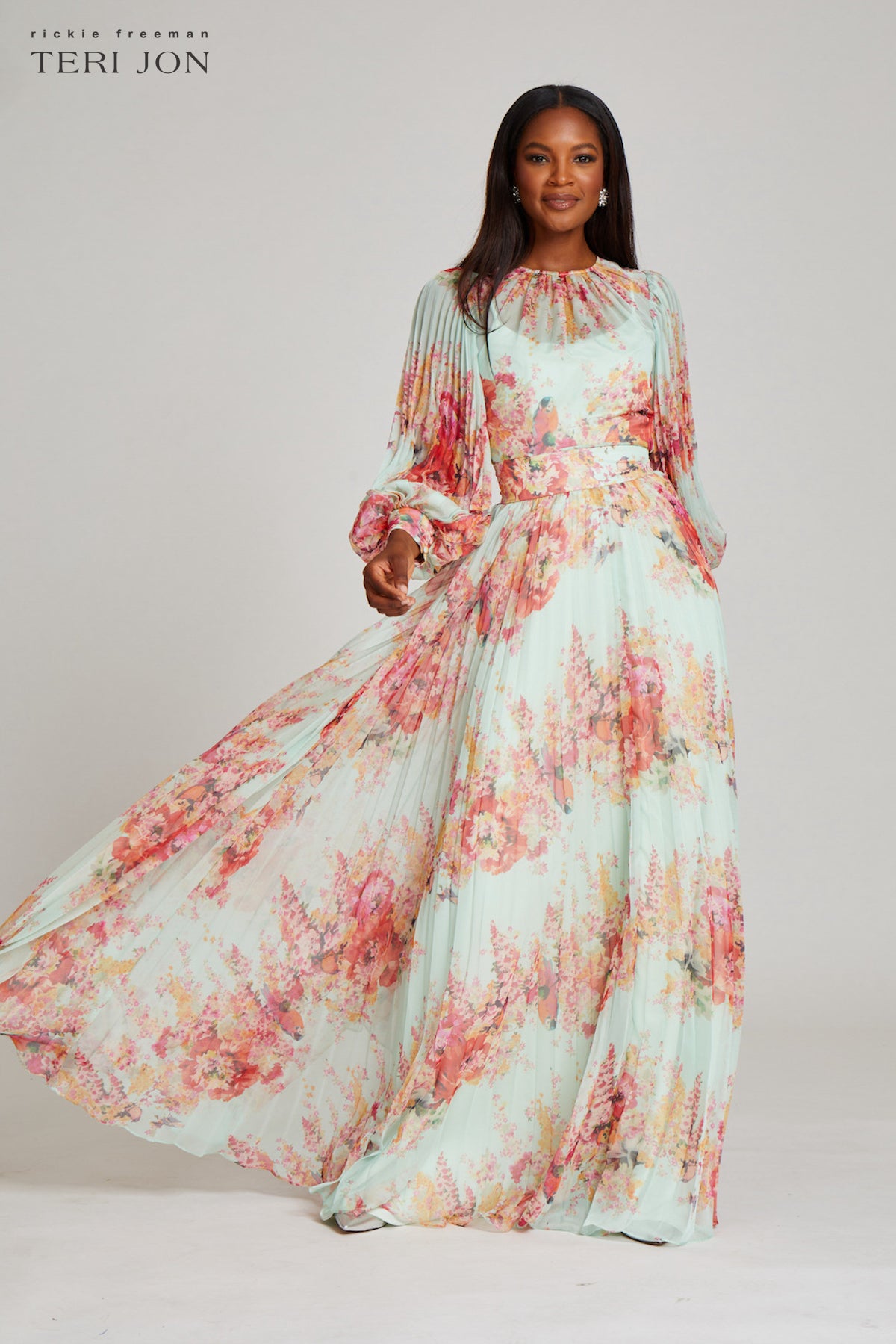 Marchesa Notte Sleeveless Print Chiffon Gown - District 5 Boutique