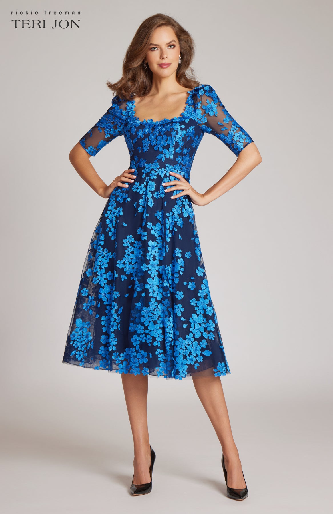 Floral Lace Cocktail Dress Terijon