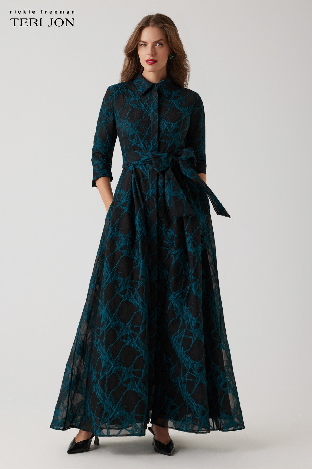 teri jon shirt dress Organza Web Pattern Shirt Dress – Terijon.com
