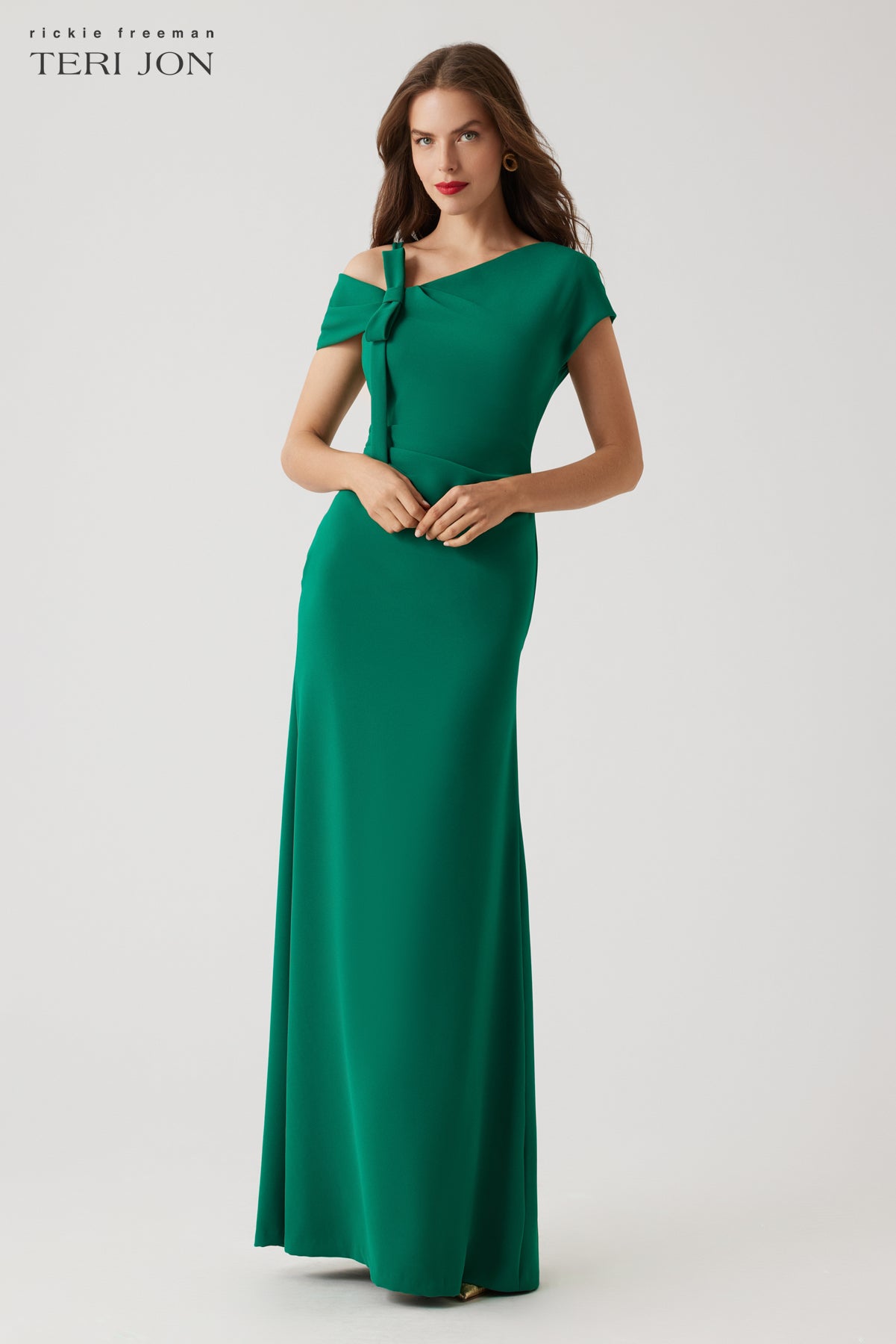 Crepe Asymmetrical Gown