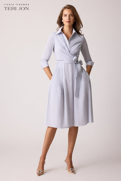 ワンピース theredthreadoneshoulder shirt knit dress THEREDTHREAD / ザレッドスレッド】S oneshoulder shirt knit dress