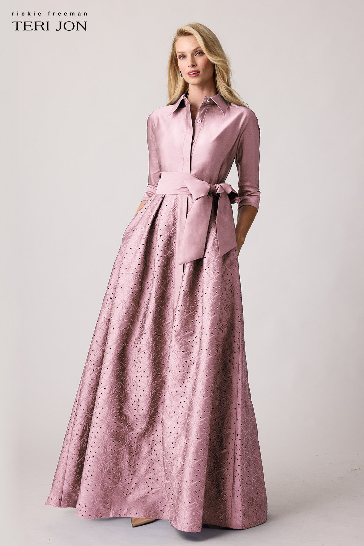 Taffeta Eyelet Shirt Waist Gown – Terijon.com