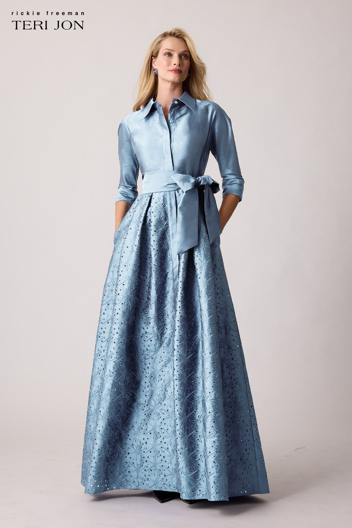 Taffeta Eyelet Shirt Waist Gown – Terijon.com