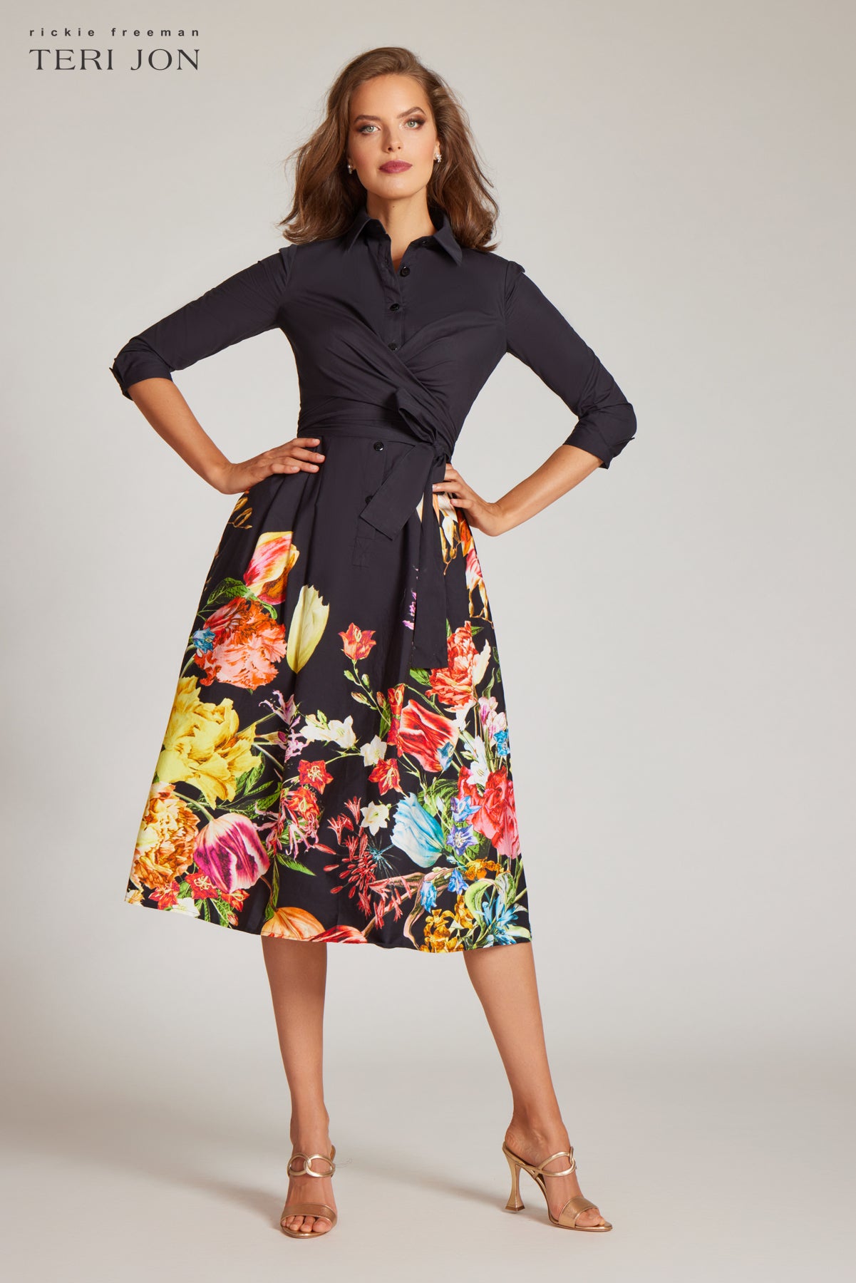 Cotton Shirt Dress With Wrap Tie Waist Terijon