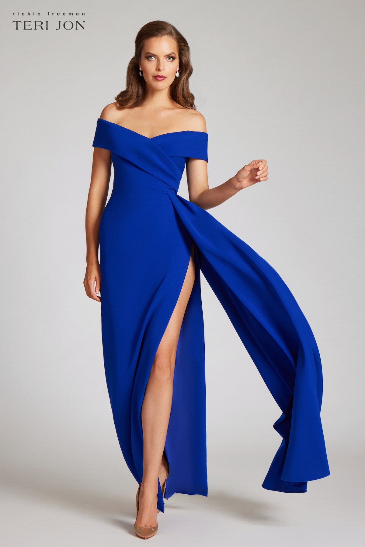 Off Shoulder Appliques Light Blue Prom Dresses with Slit, Off the Shou –  Eip Collection