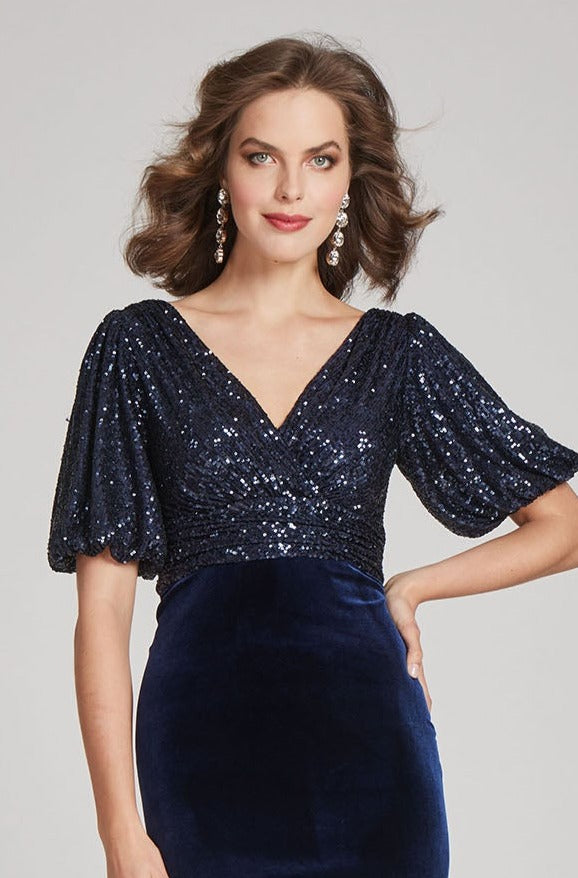 Velvet Gown With Sequin Bodice